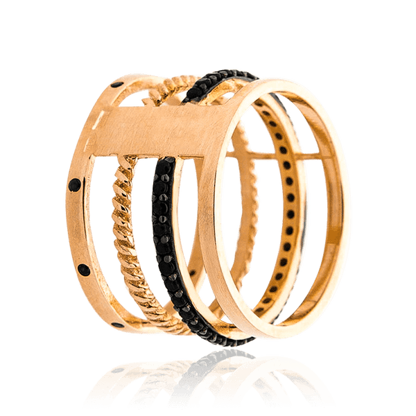 кольцо с четырех частей из золота