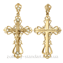 обзорное фото Золотой подвес Крестик 1,4,0187  Золотые крестики