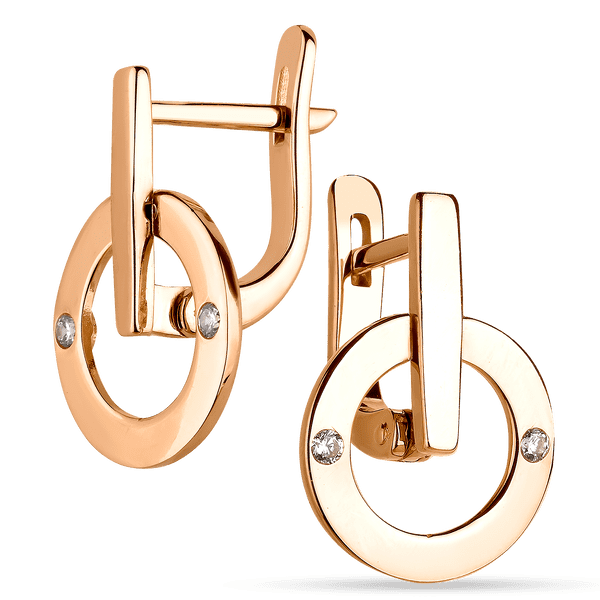 Золотые серьги Nadin с фианитами 038558 детальное изображение ювелирного изделия Золотые серьги с фианитом Золотые серьги Nadin с фианитами 038558 детальное изображение ювелирного изделия Золотые серьги с фианитом