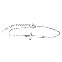 обзорное фото Серебряный браслет с глянцевым декоративным крестиком без вставок 925 пробы 039720 Серебряные женские браслеты обзорное фото Серебряный браслет с глянцевым декоративным крестиком без вставок 925 пробы 039720  Серебряные женские браслеты