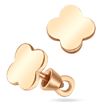 оглядове фото Сурежки - пусети Конюшина без вставок з червоного золота 039185