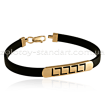 обзорное фото Золотой браслет каучук 910027  Золотые браслеты с каучуком