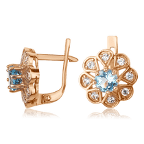 обзорное фото Золотые серьги с топазом 511701  Золотые серьги с топазом