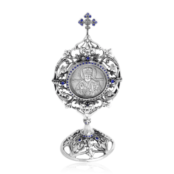 Серебряная икона настольная Николай Чудотворец 035965 детальное изображение ювелирного изделия Иконы серебро Серебряная икона настольная Николай Чудотворец 035965 детальное изображение ювелирного изделия Иконы серебро