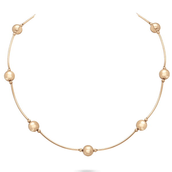 Женское жесткое колье с шариками в красном золоте 585 пробы 039742 детальное изображение ювелирного изделия Золотое колье без камней Женское жесткое колье с шариками в красном золоте 585 пробы 039742 детальное изображение ювелирного изделия Золотое колье без камней