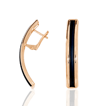 обзорное фото Серьги из красного золота с каучуком 031661 Золотые серьги с каучуком обзорное фото Серьги из красного золота с каучуком 031661  Золотые серьги с каучуком