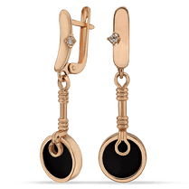 обзорное фото Золотые серьги с агатом Фантазия 036193 Золотые серьги обзорное фото Золотые серьги с агатом Фантазия 036193  Золотые серьги