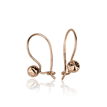 обзорное фото Детские золотые серьги на французском замке Шарики 9206421 Серьги без камней обзорное фото Детские золотые серьги на французском замке Шарики 9206421  Серьги без камней