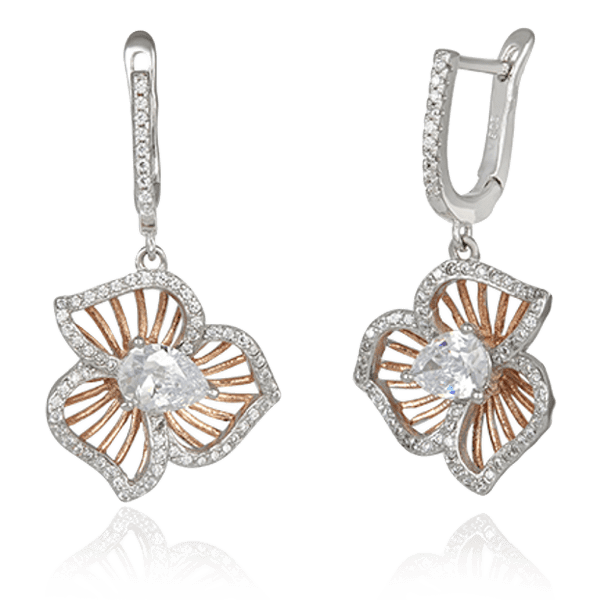 Серебряные серьги с фианитами 024920 детальное изображение ювелирного изделия Серьги с позолотой Серебряные серьги с фианитами 024920 детальное изображение ювелирного изделия Серьги с позолотой