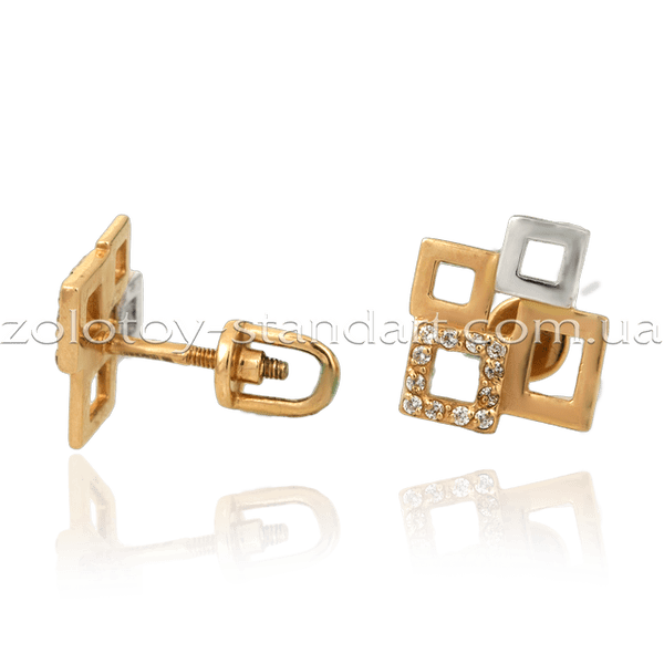 Серьги золотые 21386 детальное изображение ювелирного изделия Золотые серьги с фианитом Серьги золотые 21386 детальное изображение ювелирного изделия Золотые серьги с фианитом