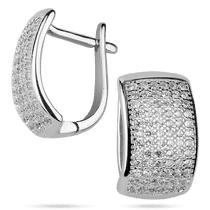 обзорное фото Серебряные серьги дорожки с белыми фианитами на английской застежке 039578 Серебряные серьги с камнями обзорное фото Серебряные серьги дорожки с белыми фианитами на английской застежке 039578  Серебряные серьги с камнями