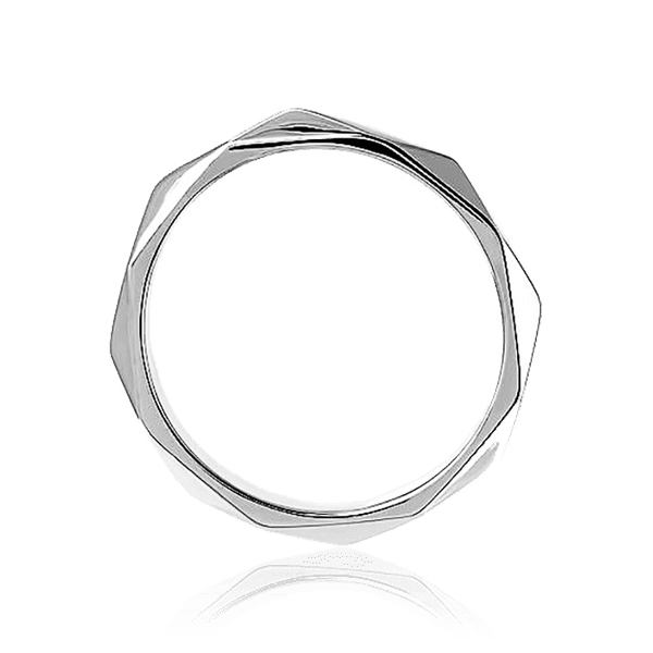 обручальное кольцо граненное из белого золота обручальное кольцо граненное из белого золота