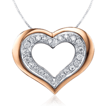обзорное фото Золотой кулон с бриллиантами Сердце 035747  Золотые подвески