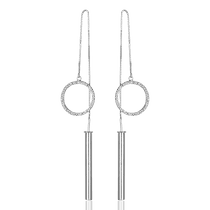 обзорное фото Серебряные серьги-протяжки с фианитами 027311  Серебряные серьги с камнями