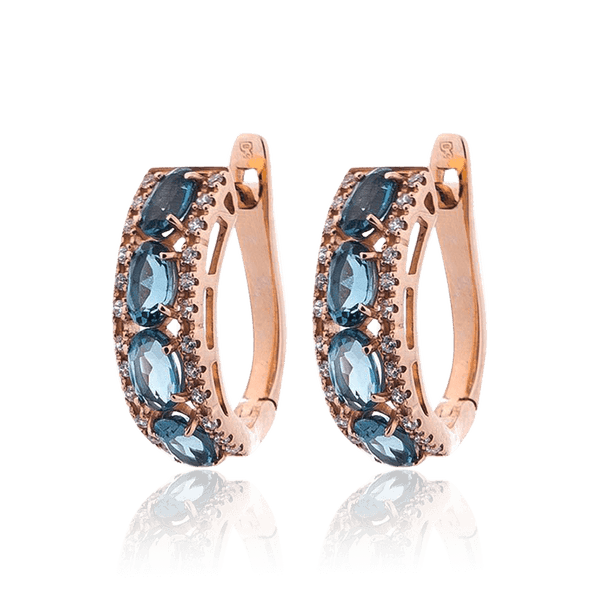 Серьги золотые с дорожкой Лондон топазов и фианитами 034577 детальное изображение ювелирного изделия Золотые серьги Серьги золотые с дорожкой Лондон топазов и фианитами 034577 детальное изображение ювелирного изделия Золотые серьги