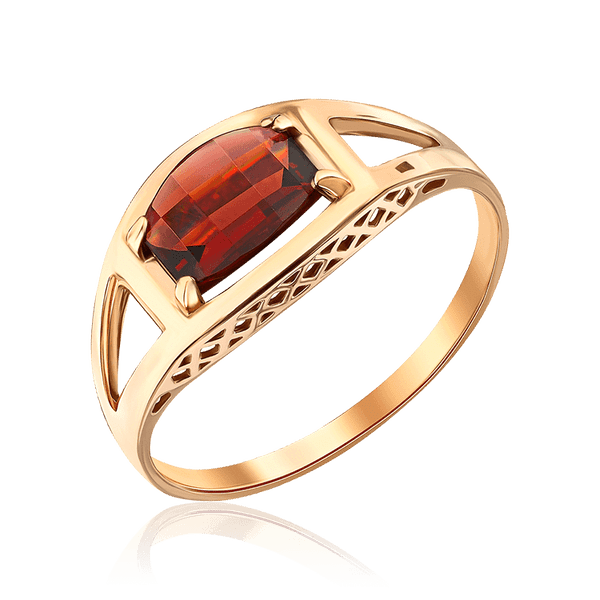 женское золотое кольцо с гранатом
