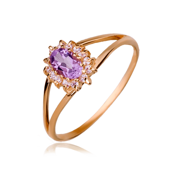 Золотое кольцо с аметистом 376615н детальное изображение ювелирного изделия Золотые кольца с аметистом Золотое кольцо с аметистом 376615н детальное изображение ювелирного изделия Золотые кольца с аметистом