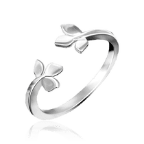 обзорное фото Серебряное кольцо два трилистника 031232 Серебряные кольца обзорное фото Серебряное кольцо два трилистника 031232  Серебряные кольца