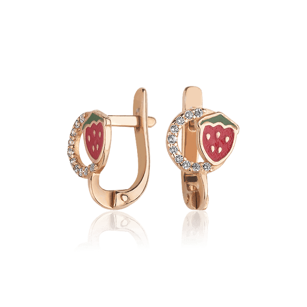 Золотые серьги с эмалью Золотые серьги с эмалью