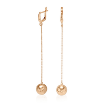 обзорное фото Золотые серьги цепочка с Шаром 036800  Золотые серьги
