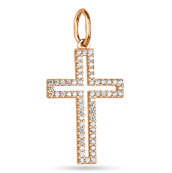 Золотой блестящий крестик с фианитами 585 проба золота 038035 детальное изображение ювелирного изделия Декоративные золотые крестики Золотой блестящий крестик с фианитами 585 проба золота 038035 детальное изображение ювелирного изделия Декоративные золотые крестики