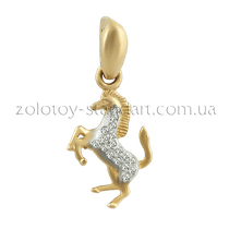 обзорное фото Золотой подвес с бриллиантами s31055 Золотые кулоны с бриллиантами обзорное фото Золотой подвес с бриллиантами s31055  Золотые кулоны с бриллиантами