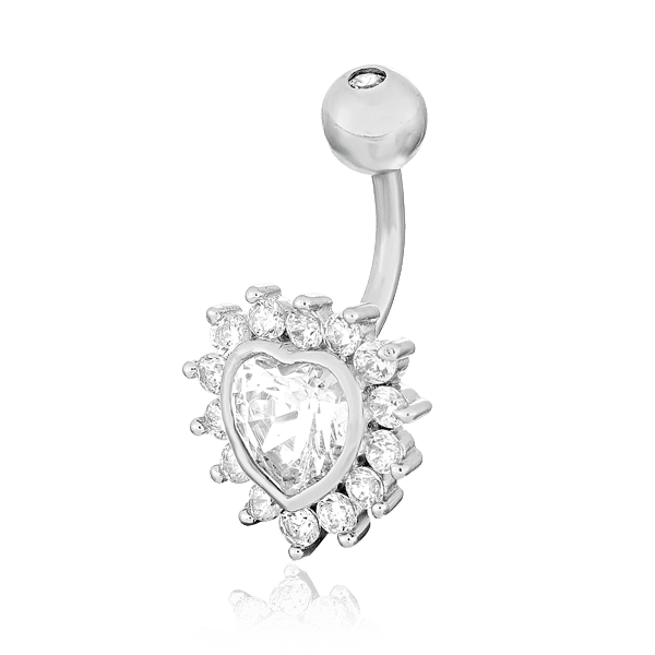 Серебряный пирсинг Сердце с фианитами 025054 детальное изображение ювелирного изделия Серебряные серьги для пирсинга Серебряный пирсинг Сердце с фианитами 025054 детальное изображение ювелирного изделия Серебряные серьги для пирсинга