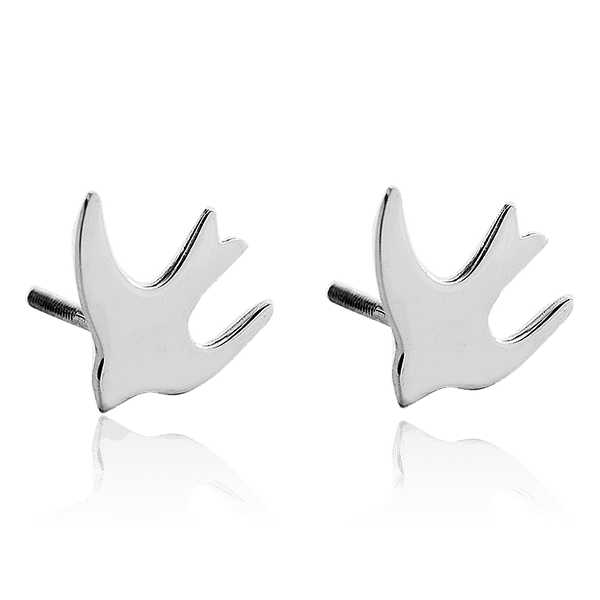 Сережки Ласточки из белого золота 033077 детальное изображение ювелирного изделия Золотые серьги Сережки Ласточки из белого золота 033077 детальное изображение ювелирного изделия Золотые серьги