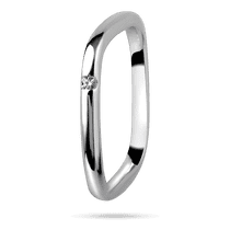 обзорное фото Серебряное кольцо квадратное с фианитом 040182  Серебряные кольца с фианитом