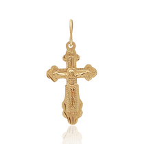 обзорное фото Крестик из золота 585 пробы Распятие 034264 Золотые крестики православные обзорное фото Крестик из золота 585 пробы Распятие 034264  Золотые крестики православные