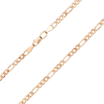 обзорное фото Золотой браслет с комбинированными звеньями Фигаро (Картье) 035472  Золотые браслеты