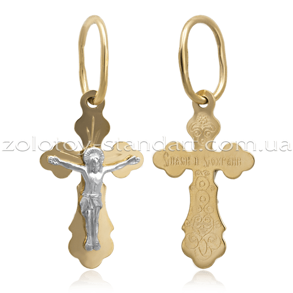 Золотий хрест 514100 детальне зображення ювелірного виробу Золотий хрест 514100 детальне зображення ювелірного виробу
