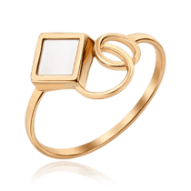 обзорное фото Золотое кольцо с перламутром Доминикана 035686  Золотые кольца
