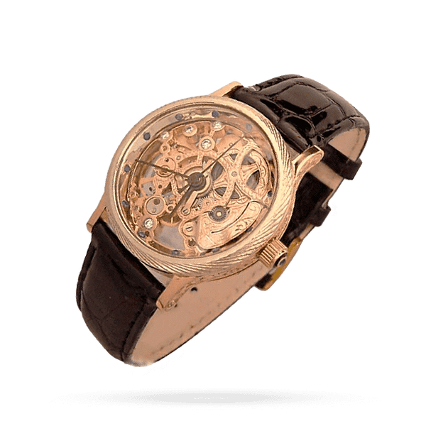 Золотые часы скелетоны с кожаным ремешком 036345 детальное изображение ювелирного изделия Мужские золотые часы Золотые часы скелетоны с кожаным ремешком 036345 детальное изображение ювелирного изделия Мужские золотые часы