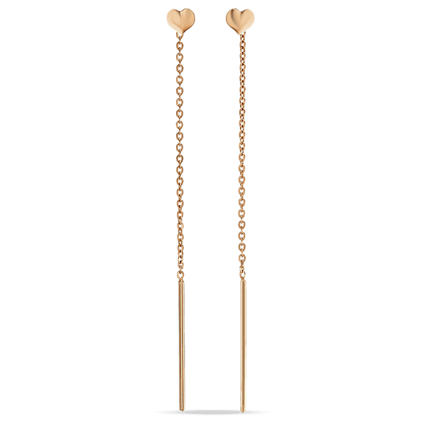 Золотые серьги - протяжки Сердечки 580041 детальное изображение ювелирного изделия Виды застежек золотых серег Золотые серьги - протяжки Сердечки 580041 детальное изображение ювелирного изделия Виды застежек золотых серег