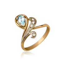 обзорное фото Золотое кольцо с топазом 101031 Золотые кольца с топазом обзорное фото Золотое кольцо с топазом 101031  Золотые кольца с топазом