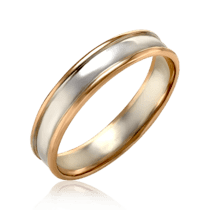 обзорное фото Обручальное кольцо Омбре комбинированный цвет золота 033336  Классические обручальные кольца из золота
