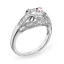 обзорное фото Кольцо из белого золота с бриллиантами R0104 Золотые кольца с бриллиантами обзорное фото Кольцо из белого золота с бриллиантами R0104  Золотые кольца с бриллиантами