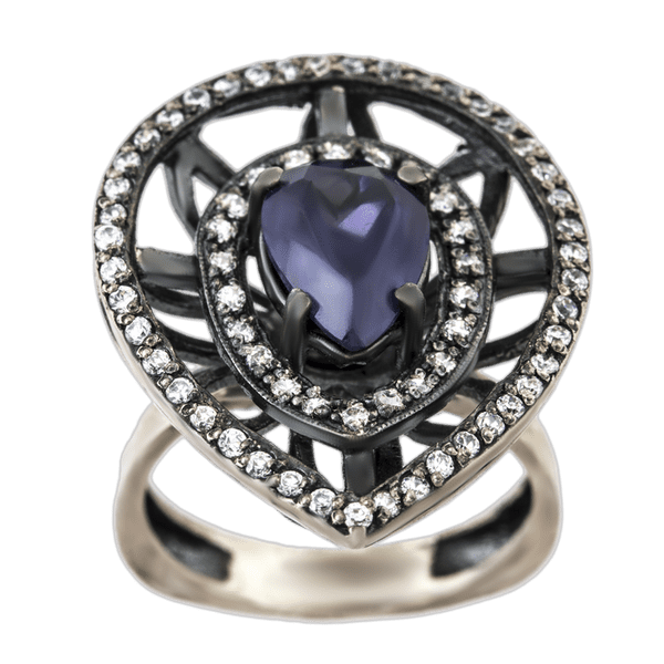 Серебряное кольцо с аметистом 4117 детальное изображение ювелирного изделия Серебряные кольца Серебряное кольцо с аметистом 4117 детальное изображение ювелирного изделия Серебряные кольца