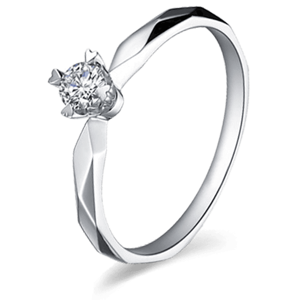 Помолвочное кольцо с бриллиантом в белом золоте 024404 детальное изображение ювелирного изделия Золотые кольца для помолвки с бриллиантом