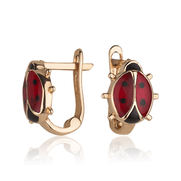 Золотые серьги детские с эмалью Божья коровка 028160 детальное изображение ювелирного изделия Серьги без камней Золотые серьги детские с эмалью Божья коровка 028160 детальное изображение ювелирного изделия Серьги без камней