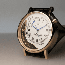 обзорное фото Часы из золота мужские с кожаным ремешком 036263 Мужские золотые часы обзорное фото Часы из золота мужские с кожаным ремешком 036263  Мужские золотые часы