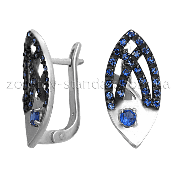 Серебряные серьги 420759С детальное изображение ювелирного изделия Серебряные серьги с камнями Серебряные серьги 420759С детальное изображение ювелирного изделия Серебряные серьги с камнями