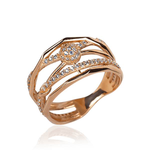 Красивое женское кольцо из золота с фианитами  031959 детальное изображение ювелирного изделия Золотые кольца с фианитом Красивое женское кольцо из золота с фианитами  031959 детальное изображение ювелирного изделия Золотые кольца с фианитом