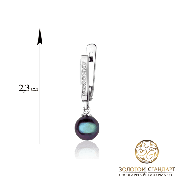 Серьги из белого золота с черным жемчугом Серьги из белого золота с черным жемчугом