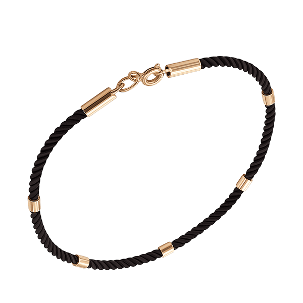 Браслет с черным шелком 5 золотых вставок 040298 детальное изображение ювелирного изделия Красная нить с золотом Браслет с черным шелком 5 золотых вставок 040298 детальное изображение ювелирного изделия Красная нить с золотом