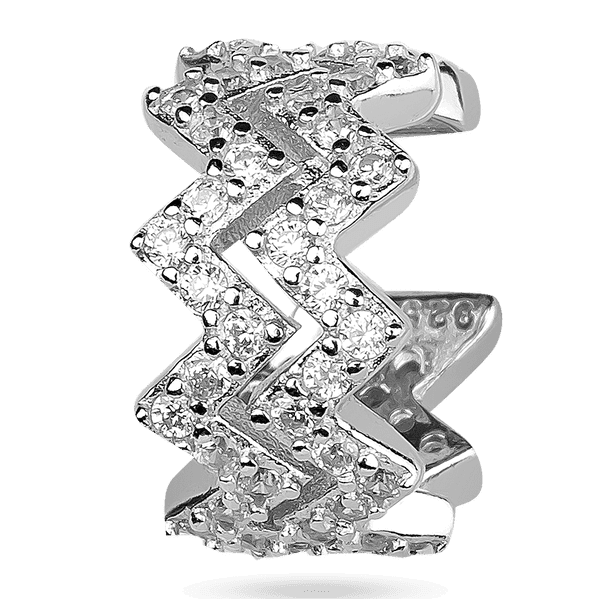 Геометрична жіноча сережка каффа з фіанітами 925 проби 039389 детальне зображення ювелірного виробу Геометрична жіноча сережка каффа з фіанітами 925 проби 039389 детальне зображення ювелірного виробу