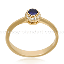 обзорное фото Золотое кольцо 1265  Золотые кольца с фианитом