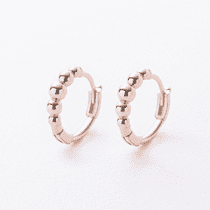 обзорное фото Золотые серьги-конго с шариками без вставок 040994  Золотые серьги без вставок