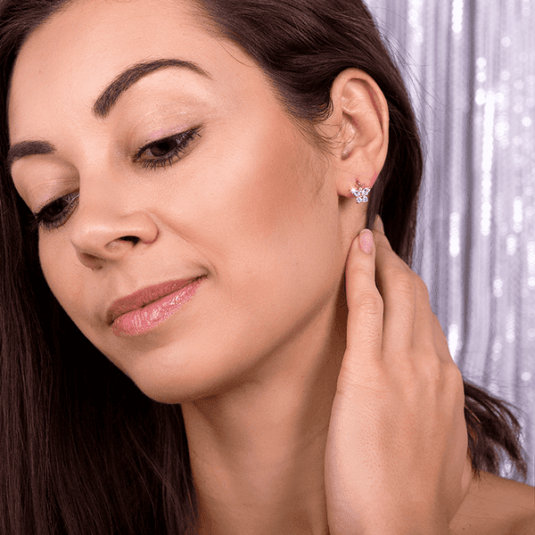 Золотые серьги бабочки Золотые серьги бабочки